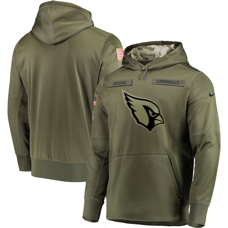 Men Arizona Cardinals Nike Olive Salute To Service KO Performance Hoodie Green->tennessee titans->NFL Jersey